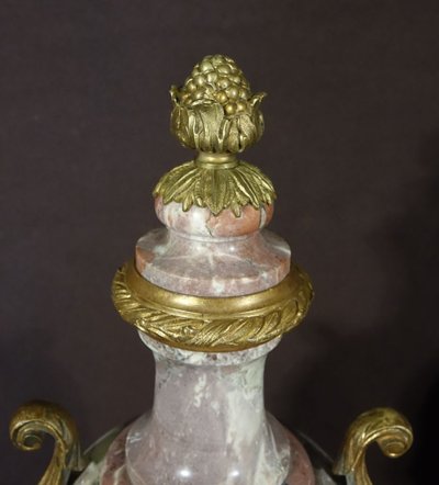 Pair Of Marble Covered Vases