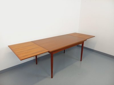 Vintage rectangular Scandinavian Dyrlund dining table from the 1960s in teak