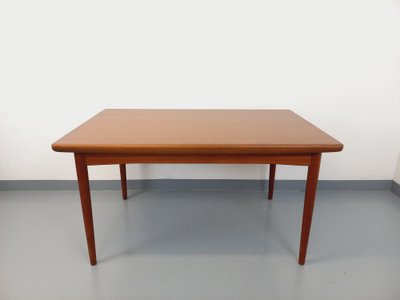 Vintage rectangular Scandinavian Dyrlund dining table from the 1960s in teak