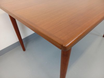 Vintage rectangular Scandinavian Dyrlund dining table from the 1960s in teak