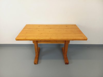 Rectangular dining table by Charlotte Perriand, Les Arcs vintage pine, 1970s