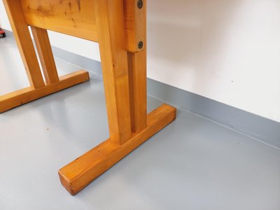 Rectangular dining table by Charlotte Perriand, Les Arcs vintage pine, 1970s