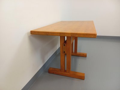Rectangular dining table by Charlotte Perriand, Les Arcs vintage pine, 1970s