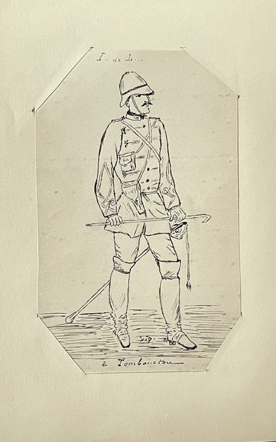 Album mit Federzeichnungen, signiert von Louis Bridier, Ende des 19. Jahrhunderts.