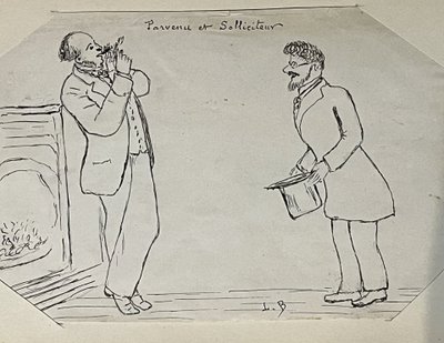 Album mit Federzeichnungen, signiert von Louis Bridier, Ende des 19. Jahrhunderts.