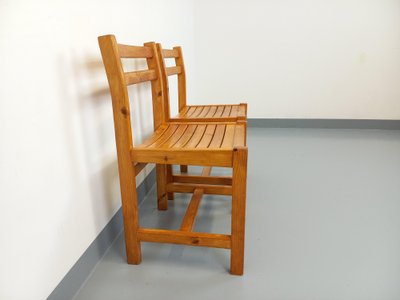 Pair of vintage pine chairs from the 1970s
