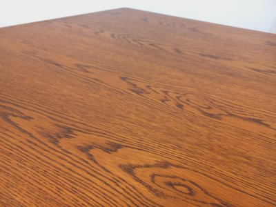 Vintage hexagonal dining table from the 1980s in oak wood