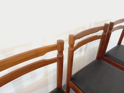 Set di 6 sedie scandinave vintage in teak e similpelle degli anni '60
