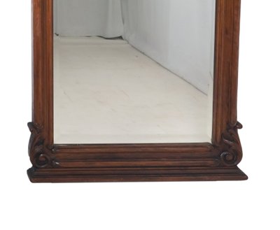 Grand miroir de style Louis XV en tilleul fin XIXe siècle