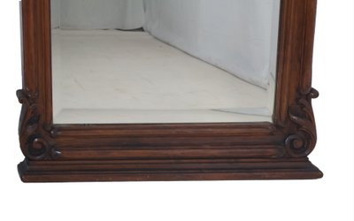 Grand miroir de style Louis XV en tilleul fin XIXe siècle