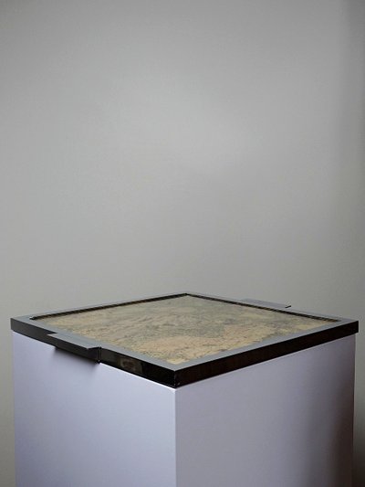 Mid-century chic Chrome, cork and glass plate tray from the 70s