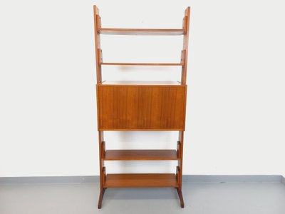 Vintage 1960s modular teak secretary bookcase/shelf