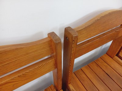 Set of 4 vintage pine chairs from the 1970s