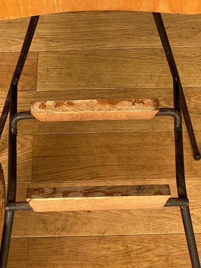 Paire de chaises courbes 1960 métal tubulaire Robert Mathieu