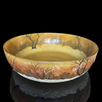 Legras snowscape bowl circa 1900 