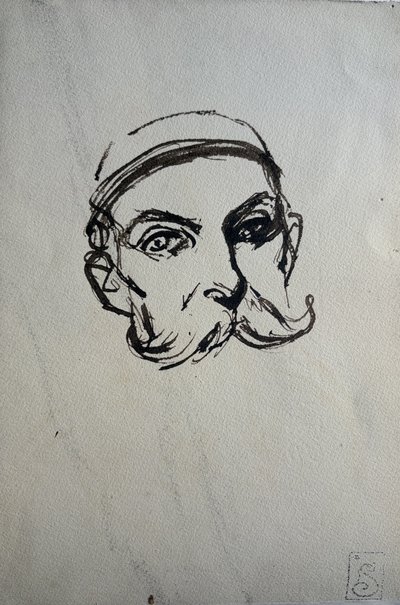 Steinlen, Portrait of Zo d'Axa, 1921, ink