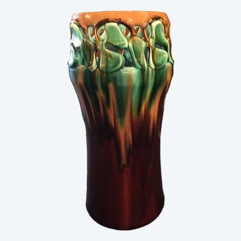 Cache pot - Porte-parapluie - Faïence - Les Orchies France - Art Nouveau - Vers 1900