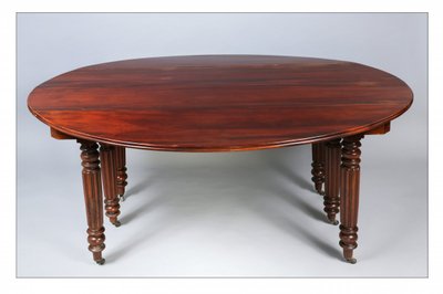 Grande table de salle à manger à allonges en acajou, époque Louis-Philippe (1830-1848)