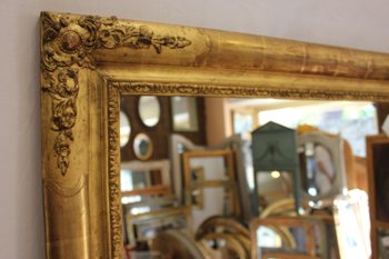 Miroir Ancien Rectangle Feuille d'Or 65 X 81 Cm