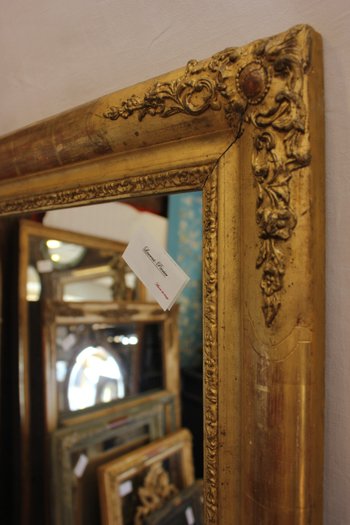 Miroir Ancien Rectangle Feuille d'Or 65 X 81 Cm