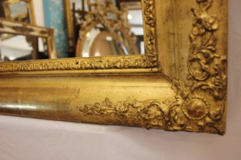 Miroir Ancien Rectangle Feuille d'Or 65 X 81 Cm