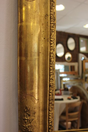 Miroir Ancien Rectangle Feuille d'Or 65 X 81 Cm
