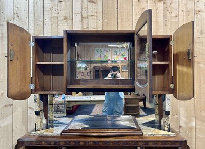 Art Deco period sideboard in oak and marble