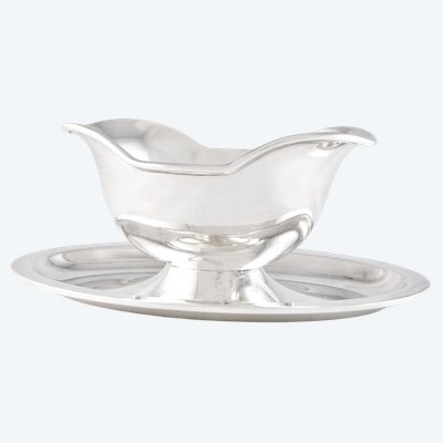 CHRISTOFLE – Silver-plated metal sauce boat, Atlante model