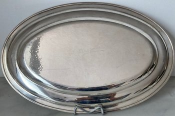 Jean DESPRES (1889-1980) - Oval dish signed - silver plated metal - Circa 1950