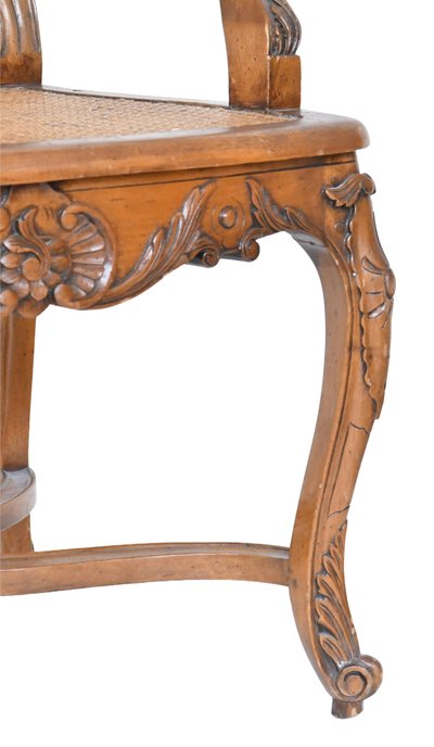 Coppia di poltrone in canna in stile Regency