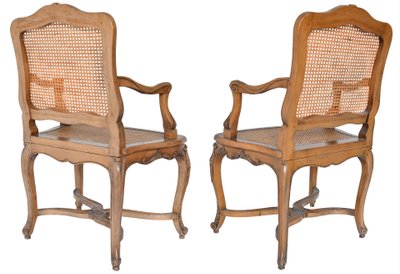 Coppia di poltrone in canna in stile Regency