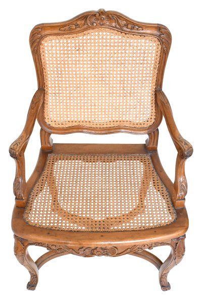 Coppia di poltrone in canna in stile Regency