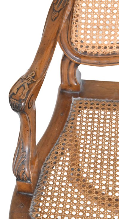 Coppia di poltrone in canna in stile Regency