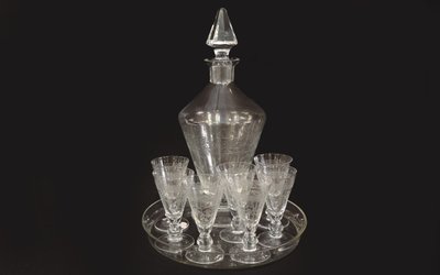 Cristal, service à liqueur