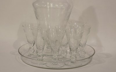 Cristal, service à liqueur