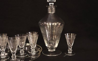 Cristal, service à liqueur