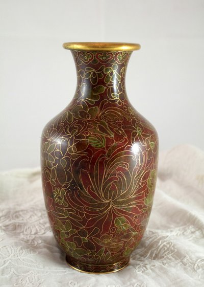 Cloisonné enamel vase, China, mid-20th century