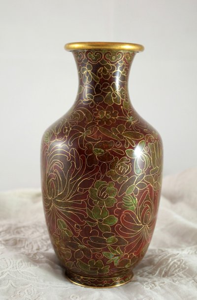 Cloisonné enamel vase, China, mid-20th century