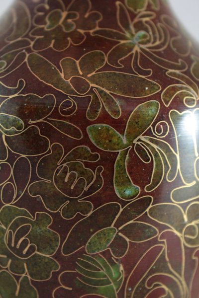 Cloisonné enamel vase, China, mid-20th century