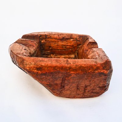 Récipient en bois massif ancien – Objet utilitaire rustique