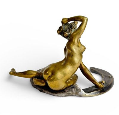 Georges Récipon sculpture en bronze "Porte-bonheur"