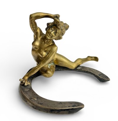 Georges Récipon sculpture en bronze "Porte-bonheur"