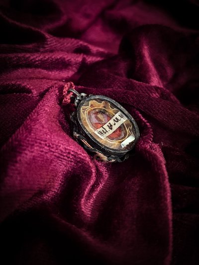 Silver reliquary containing a fragment of the Virgin Mary's veil