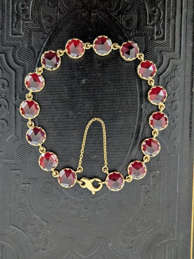 Bracciale in oro 18k e granato catalano Bracciale tradizionale catalano 19,1 g