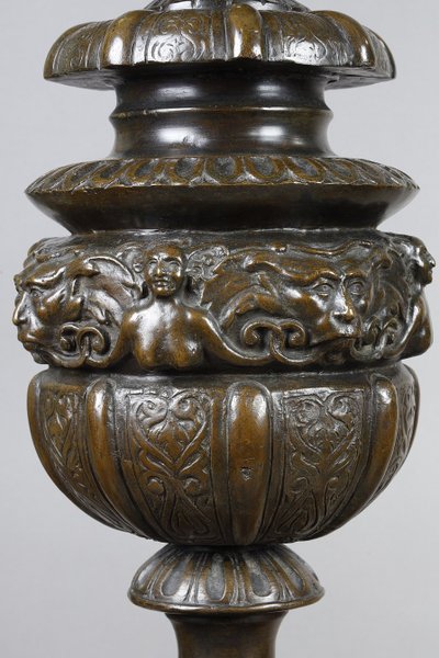 Paire de chenets landiers dans le goût de la Renaissance