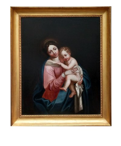 Tableau Vierge à l'Enfant 18 Eme Siecle