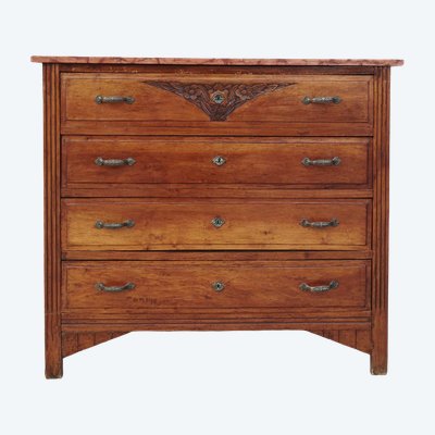 Art Deco period walnut chest of drawers
