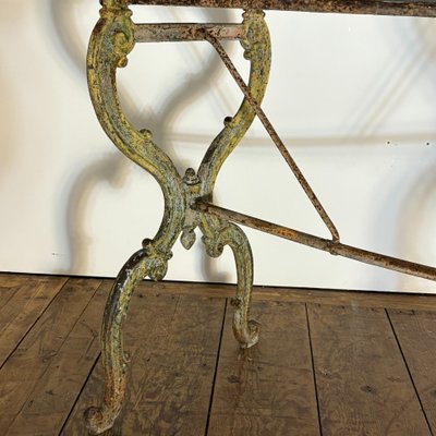 19th century cast iron and marble table
