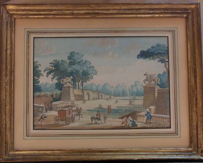 Drei Gouachen, eine davon mit dem Monogramm J.H. 1827 - Paris