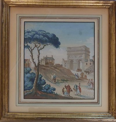 Drei Gouachen, eine davon mit dem Monogramm J.H. 1827 - Paris